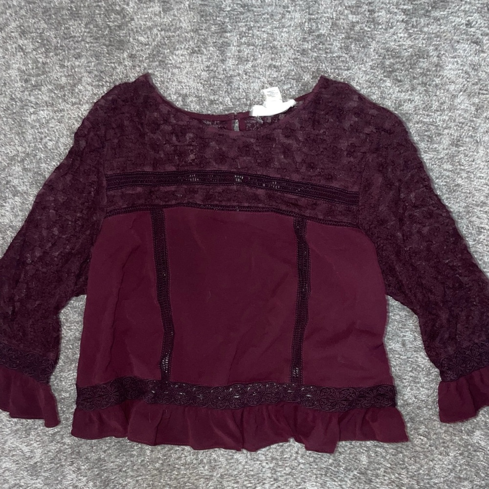 Maroon lace blouse